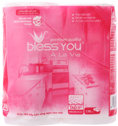 Khăn giấy bếp BlessYou 2 lớp 2 cuộn