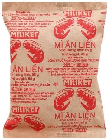 Mì Miliket 2 tôm giấy vàng 65g