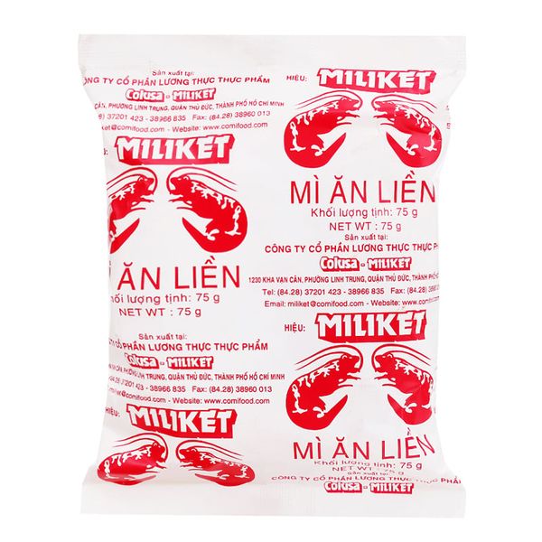 Mì Miliket giấy trắng 65g