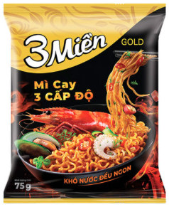 Mì Reeva 3 Miền Gold chua cay 3 cấp độ 75g