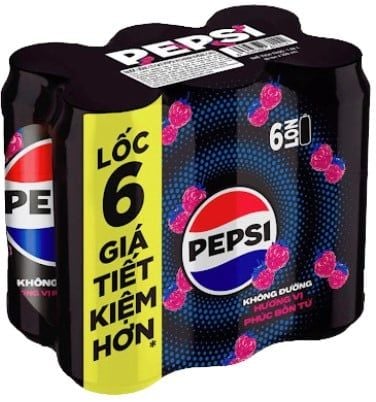 Nước ngọt Pepsi zero calo phúc bồn tử 6x320ml