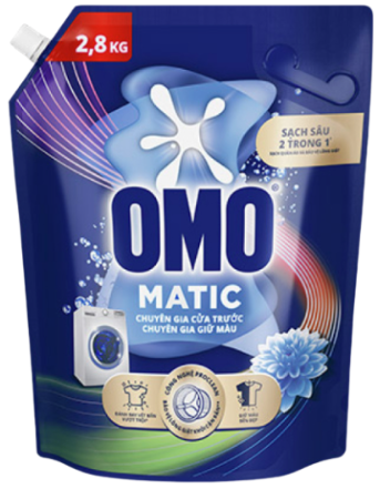 Nước giặt Omo matic cửa trước giữ màu 2.8kg