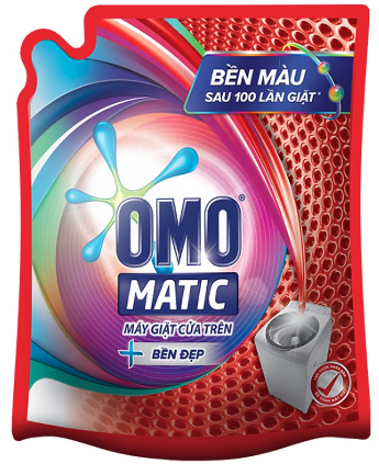 Nước giặt Omo matic cửa trên sạch sâu vượt trội túi 2.4kg