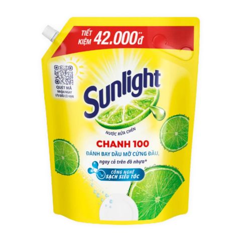 Nước rửa chén Sunlight chanh 100 túi 3.1kg