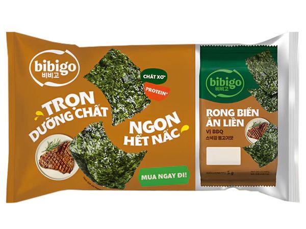 Rong biển ăn liền BBQ Bibigo 3x4g