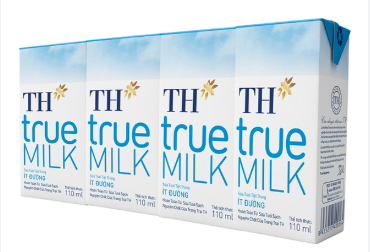 Sữa tươi tiệt trùng TH ít đường 4x110ml