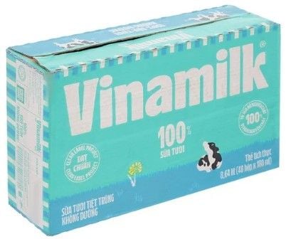 Sữa tươi tiệt trùng Vinamilk 100% không đường 48x180ml_thùng