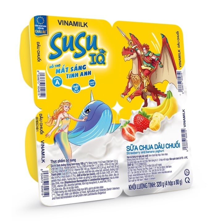 Sữa chua Susu IQ dâu chuối lốc 4x80g