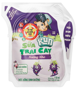 Sữa chua uống Kun thạch nho túi 110ml