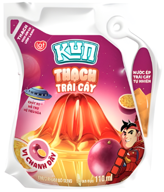 Sữa chua uống Kun thạch chanh dây túi 110ml