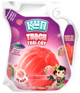Sữa chua uống Kun thạch đào túi 110ml