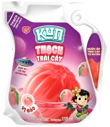 Sữa chua uống Kun thạch đào túi 110ml