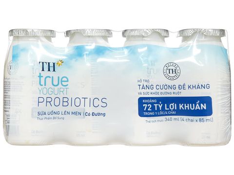 Sữa chua uống TH Probiotics có đường 4x85ml