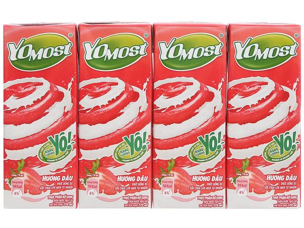 Sữa chua Yomost hương dâu lốc 4x170ml