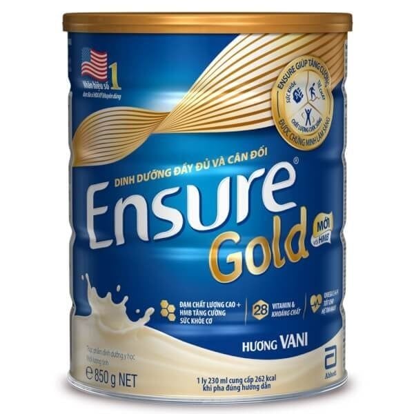 Sữa dinh dưỡng Ensure Gold vani hộp thiếc 850g