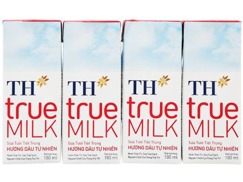 Sữa tươi tiệt trùng TH hương dâu 4x180ml