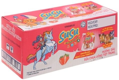 Sữa chua uống Vinamilk Susu dâu túi 24x110ml_Thùng