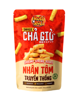 Snack chả giò tôm truyền thống RollnRoll 75g
