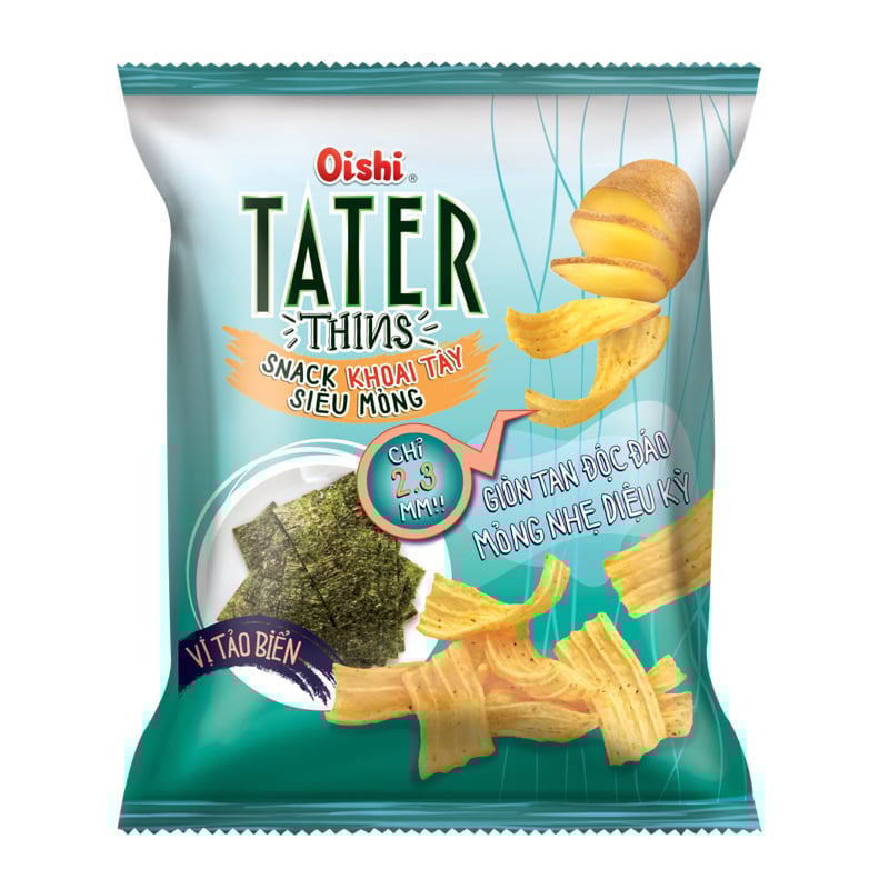 Snack Oishi khoai tây siêu mỏng tảo biển 68g