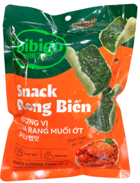 Snack rong biển vị cua Bibigo 25g