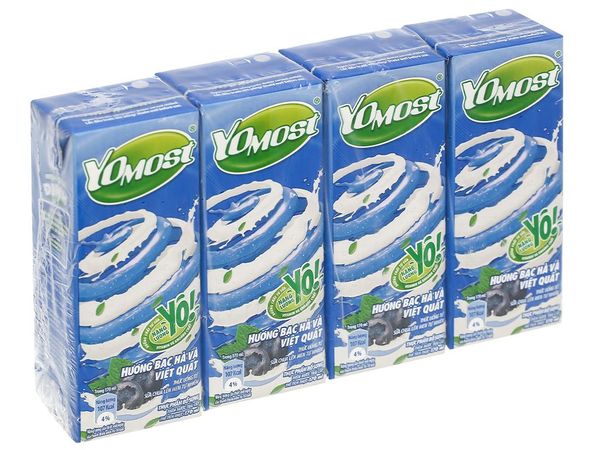 Sữa trái cây Yomost bạc hà việt quất 4x170ml