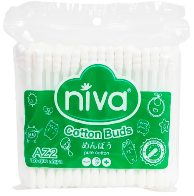 Tăm bông túi zipper người lớn 100 que nhựa AZ2