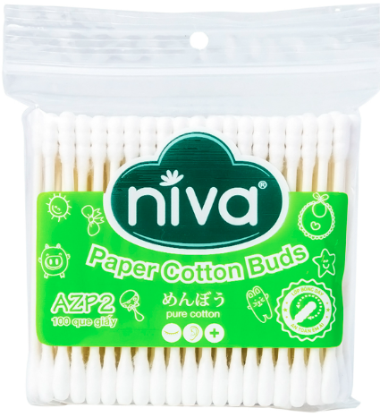 Tăm bông túi zipper người lớn 200 que giấy AZP3