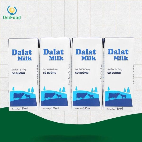 Sữa Tươi DaLat Milk 180ml - lốc/4hộp