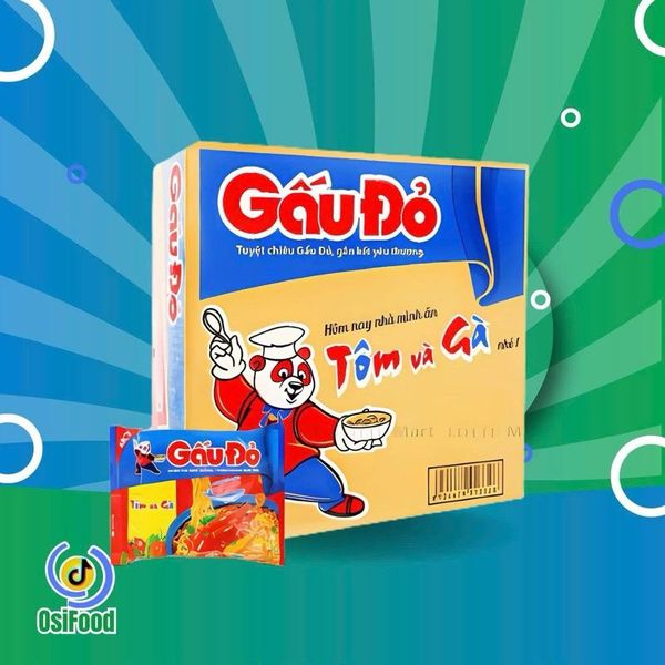 Mì Gấu Đỏ tôm và gà gói 63g - OsiFood điểm đến mỗi ngày !