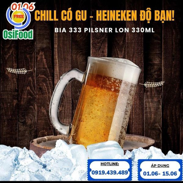 Nước uống lúa mạch 333 Pilsner Extra Smooth lon 330ml - Chill cực chill