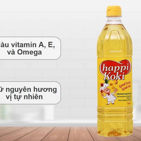Dầu ăn cao cấp Happi Koki chai 1 lít