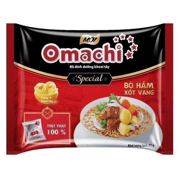 ￼Mì Omachi Special Bò Hầm Xốt Vang Gói -Gói x 92g