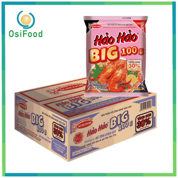 Mì Hảo Hảo BIG Tôm Chua Cay 100Gr (30 Gói)_Thùng