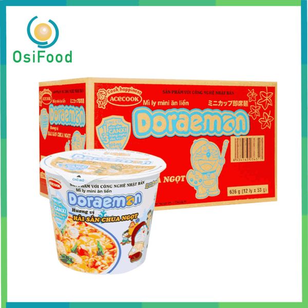 Mì Mini Doraemon Hải Sản Chua Ngọt 53Gr (12 LY)_Thùng