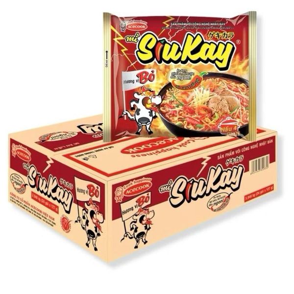 ￼mì Siukay vị bò và vị Hải sản gói x125g Vị Thơm Ngon Hàng Việt Nam Chất Lượng Cao