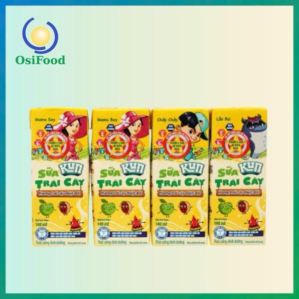 OsiFood Sữa Kun T.cây Nhiệt Đới 4x180ml - Vitamin A D3 B1 B3 B6 Cho Bé Từ 1 Tuổi - Sản Phẩm Của IDP & Pactum Dairy
