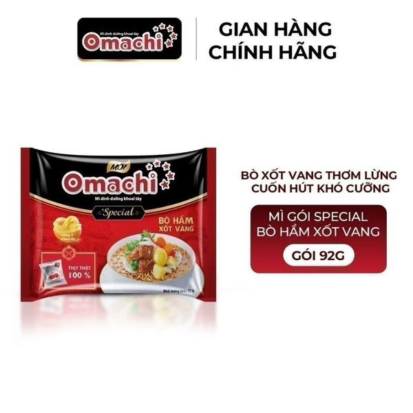 ￼Mì Omachi Special Bò Hầm Xốt Vang Gói -Gói x 92g