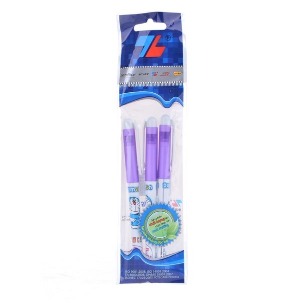 Vỉ 3 bút lông kim FL04 tím Beebee