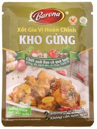 Xốt gia vị hoàn chỉnh kho gừng Barona gói 80g