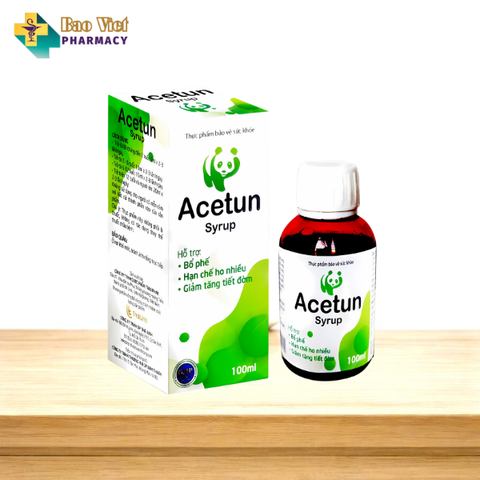  Siro ho bổ phế tiêu đờm Syrup Acetun chai 100ml, Hộp 20 ống x 10ml, Hộp 20 gói x 5ml 