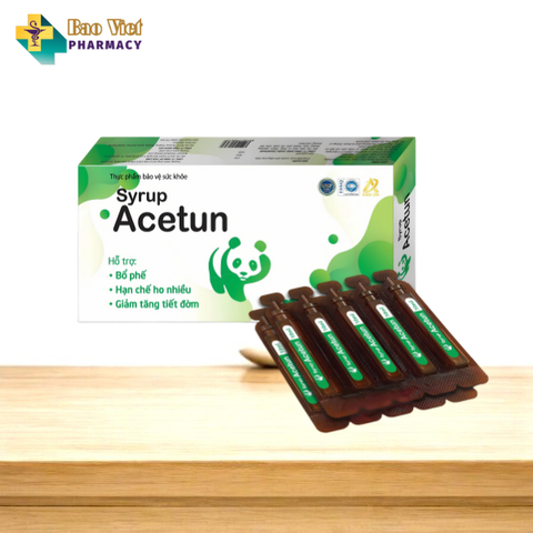  Siro ho bổ phế tiêu đờm Syrup Acetun chai 100ml, Hộp 20 ống x 10ml, Hộp 20 gói x 5ml 