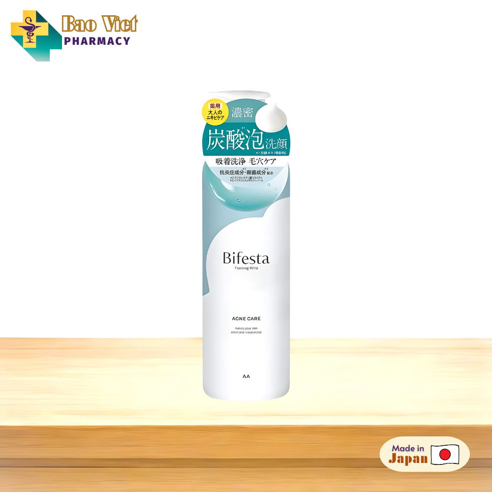  Bọt Rửa Mặt Bifesta Foaming Whip 200g Serum Moist, Acne Care, Deep Clear (Dưỡng ẩm, Ngừa mụn, Làm sạch sâu) 