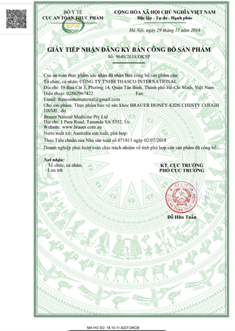  Siro BRAUER Kids Manuka Honey Chesty Cough tăng cường đề kháng, giảm ho cho trẻ từ 2 tuổi (100ml) 