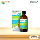  "Brauer" Multivitamin with Iron chai 200ml - bổ sung vitamin tổng hợp và sắt cho trẻ từ 3 tuổi hỗ trợ tăng cường sức khỏe 