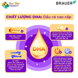  Viên dầu cá Brause Ultra Pure DHA - bổ sung DHA giúp hỗ trợ phát triển não bộ và sức khỏe mắt cho trẻ hộp 60 viên 