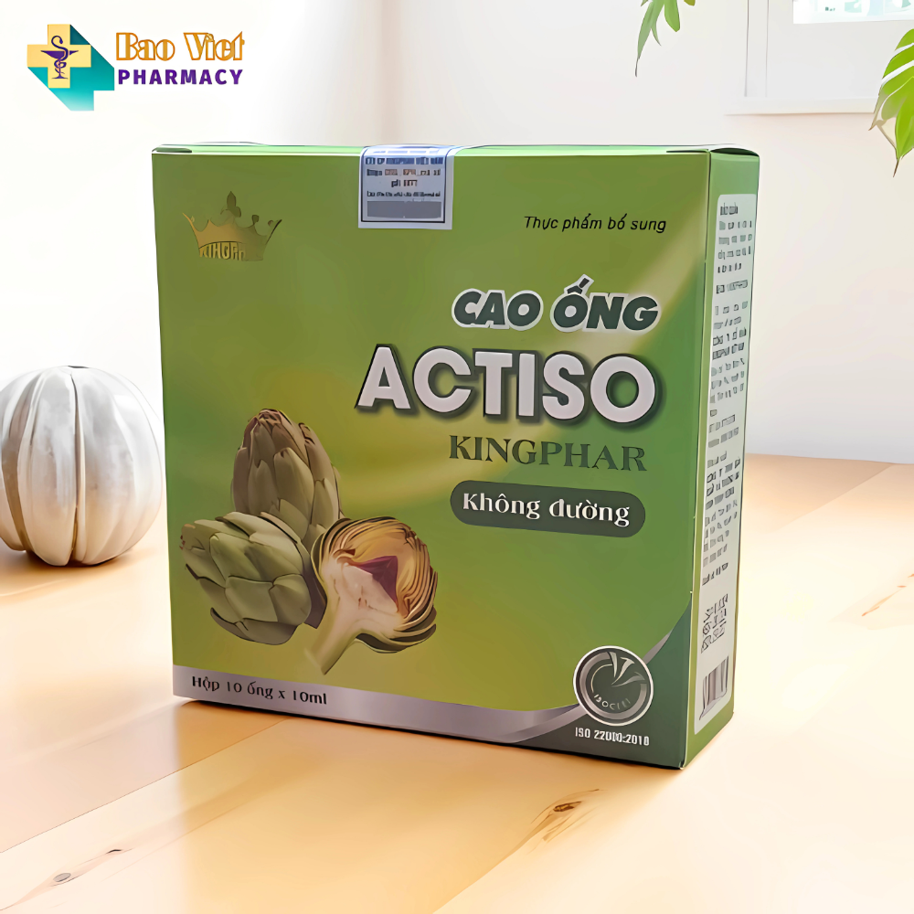  Cao Ống Actiso Kingphar (không đường), hộp 10 ống x 10ml - Lợi tiểu, ổn định và tăng cường chức năng gan 