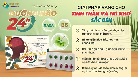  Viên uống Dưỡng não 24h Center hộp 60 viên - Nuôi dưỡng trí não cả ngày lẫn đêm 