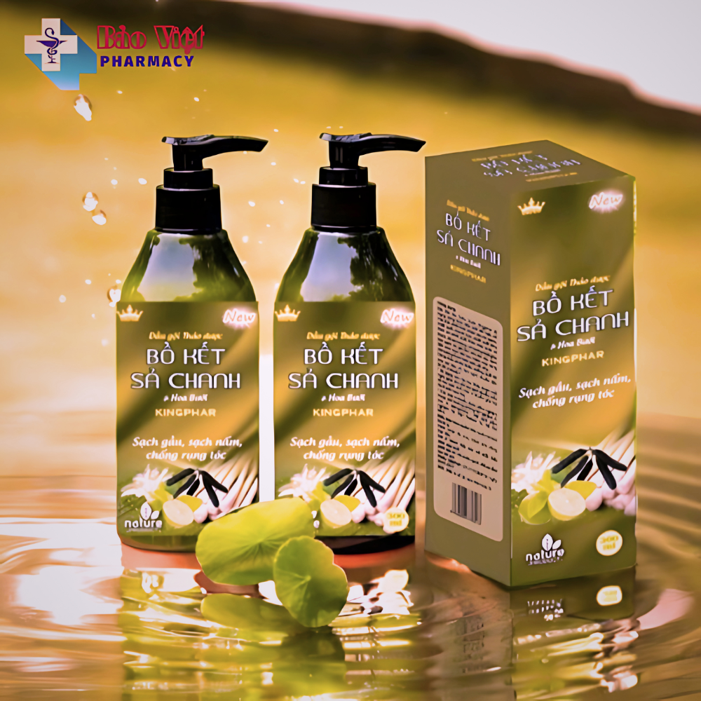  Dầu gội Bồ Kết Sả Chanh Hoa Bưởi Kingphar Chai 300ml 