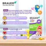  Viên nhai Brauer Baby & Kids Ultra Pure DHA hỗ trợ phát triển não bộ, sức khỏe cho mắt (60 viên) 