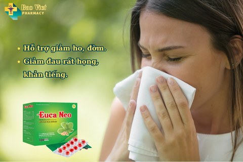  Viên uống Euca Neo Hộp 10 vỉ x 10 viên - Hỗ trợ giảm ho, đờm, đau rát họng 